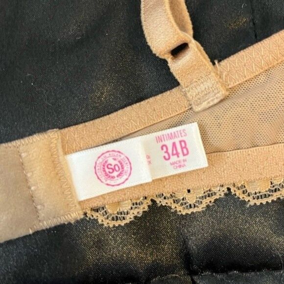 SO Intimates Beige Lace Padded Underwire Bra Size 34B - Picture 7 of 8